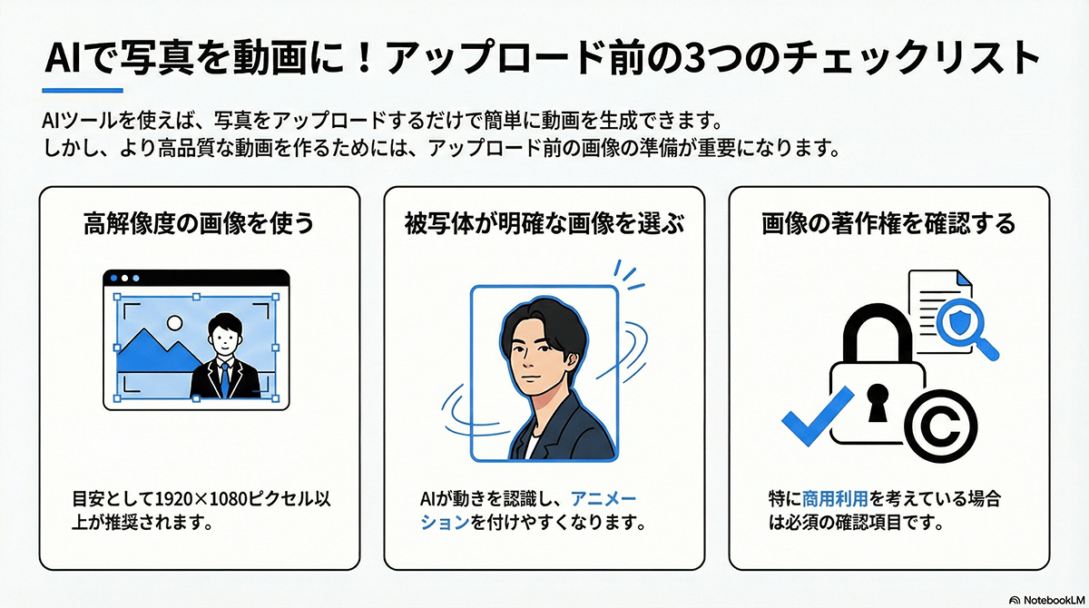 アップロード前のチェックリスト