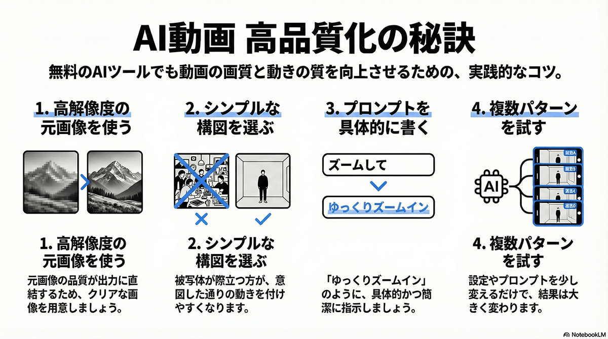 AI動画　高品質化の秘訣