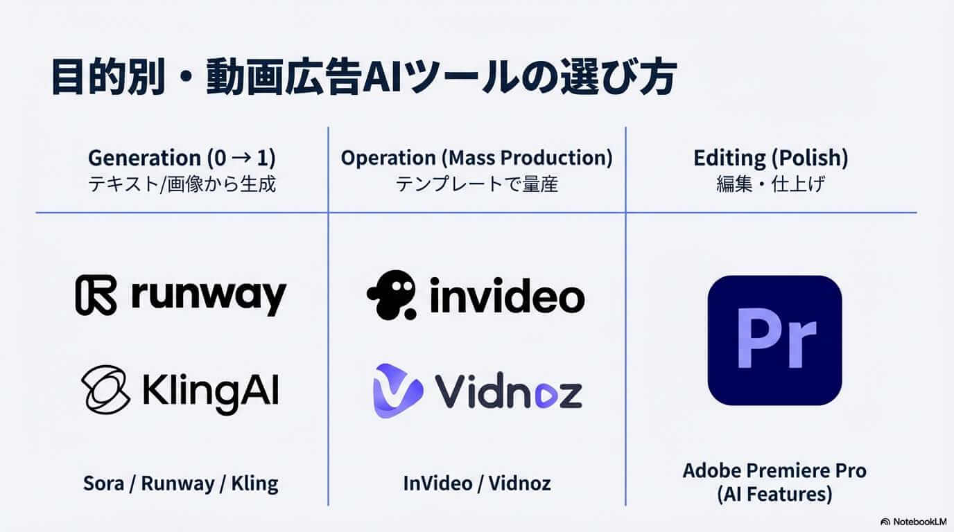 目的別・動画広告AIツールの選び方