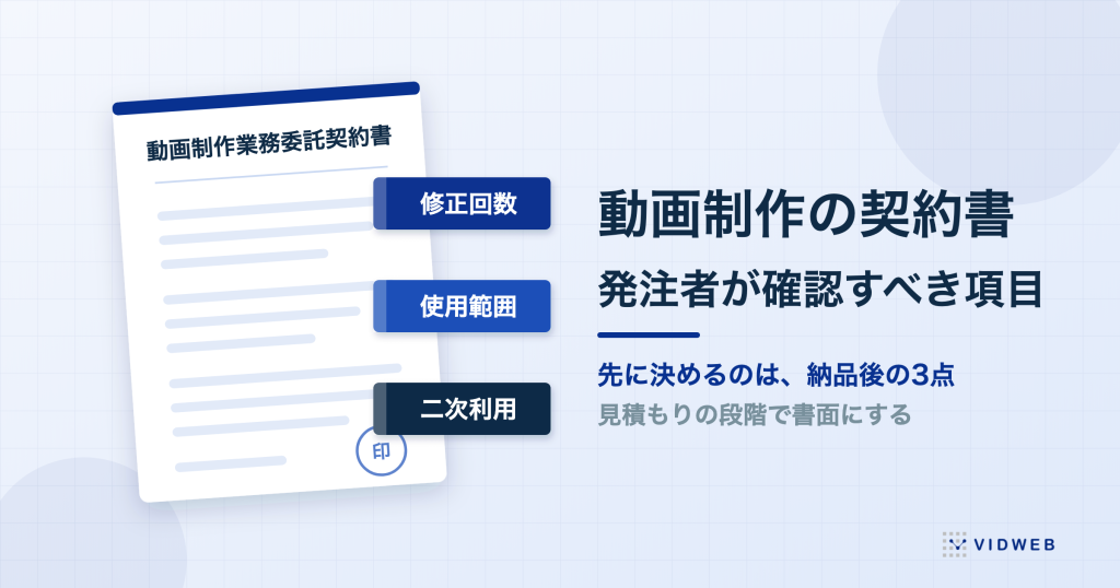 動画制作の契約書で発注者が確認すべき項目｜修正・使用範囲・著作権の決め方とチェックリスト